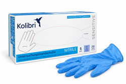 Kolibri Sensitive Nitril handschoen poedervrij onsteriel blauw - Box 100 stuks