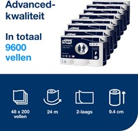Tork Traditioneel Toiletpapier T4 Advanced Wit 2-laags 200 vel – 472161 – 48 Rollen (8x6)-3