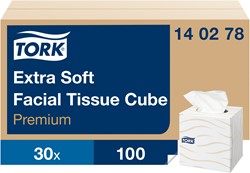 Tork facial tissue Cube Premium extra soft wit 140278 2lgs. 20x20cm Doos x100 stuks