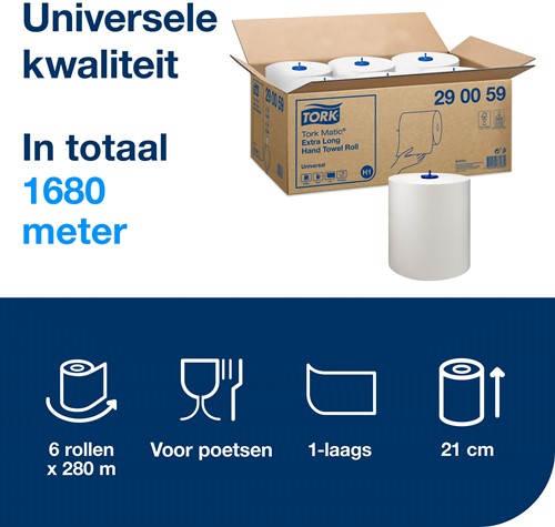 Tork H1 Matic 1-laags handdoekrol 290059 6 x 280 meter-3