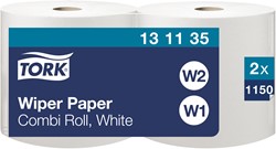 Tork poetspapier W1/W2 Advanced wit 131135 1-laags 460m 2 rollen