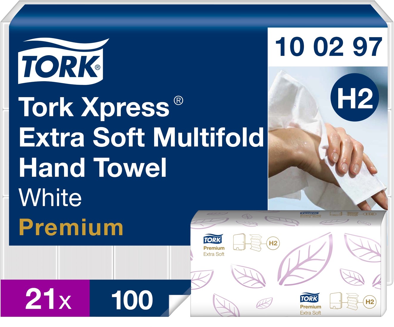 Tork Xpress Extra Zachte Multifold H2 100297 Doos 21x100 stuks Hazet