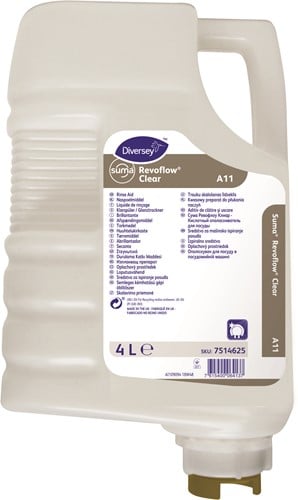Diversey Suma RevoFlow Clear A11 zuur naspoelmiddel conc. Doos 3 x patroon 4L