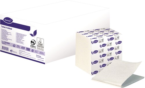 Diversey toiletpapier gevouwen puur cellulose wit 2 lgs Doos 36 pak x250 vel