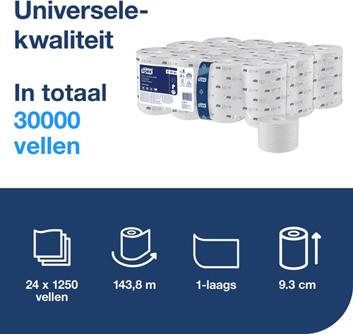 Tork Coreless toiletpapier T7 Universal wit 472620 1lgs. 143.75m Pak 24x1250 vel-3