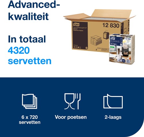 Tork Xpressnap dispenserservet Fit Advanced naturel 12830 2lgs.21,3xc16,5cm Doos 6x720st-3