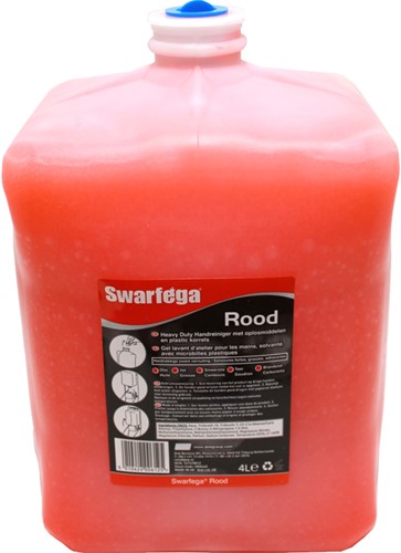 Swarfega Rood handreiniger heavy duty Flacon 4L patroon