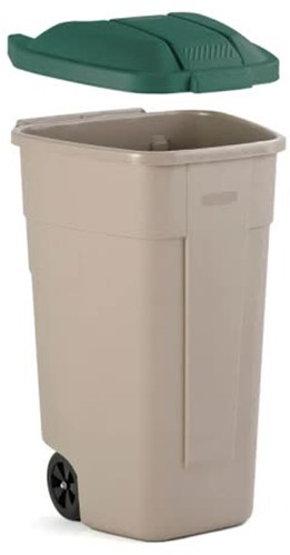 Mobiele Container 110 Liter Groen/Beige-2