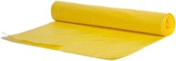 Powersterko afvalzakken HDPE 80x110cm transp./geel T25 Rol 20 stuks