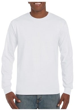 Gildan T-shirt Lange mouwen Mt: XL white Heren comfort fit Ultra