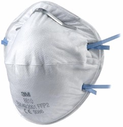 3M Fijnstofmasker FFP2S zonder ventiel 8810 Doos 20 stuks