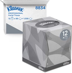Kleenex facial tissue kubus wit 8834 2lgs. 21x20cm Doos 12x90 vel