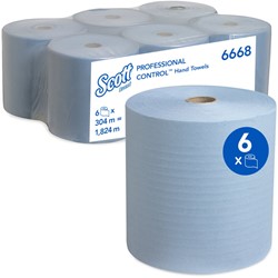 Scott handdoekrol Performance Airflex blauw 6668 1lgs. 304m x20cm Pak 6 rol