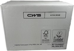 Vendor toiletpapier met dop tissue wit 1252 2lgs. 100m Doos 48 rol