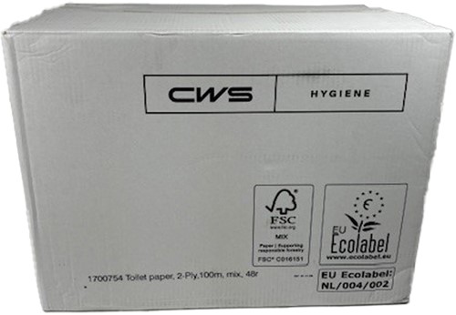 Vendor toiletpapier met dop tissue wit 1252 2lgs. 100m Doos 48 rol
