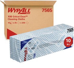 WypAll X80 Plus sopdoeken hydroknit intergevouwen blauw 1lgs. 41x33cm Doos 10x25 dk
