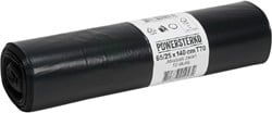 Powersterko afvalzakken LDPE 65/25x140cm zwart T70 Rol 10 stuks