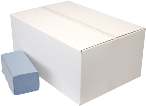 Euro Z-handdoek blauw 1 lgs 23x25cm P50785 Doos 20x250 stuks