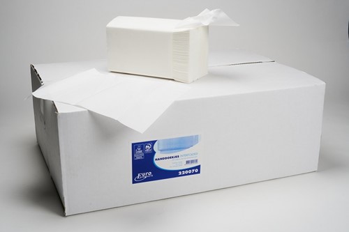 Euro handdoek Interfold cellulose wit 220070 2lgs 32x22cm Doos 20x125 stuks-3