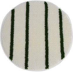 Bonnetpad 17" 43cm wit met groene streep