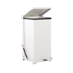 Rubbermaid Defenders afvalbak 90L, wit Poedercoating, met binnenbak