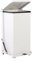 Rubbermaid Defenders afvalbak 90L, wit Poedercoating, met binnenbak