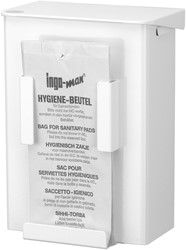 Ingo-man dameshygiene afvalbak 6L met zakhouder AB 6 HB 1 P RVS wit gepoedercoat