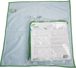 Greenspeed glasdoek microvezel 40x40cm blauw