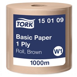 Tork Basic poetspapier W1 Universal bruin 150109 1lgs. Rol 1000m x33cm