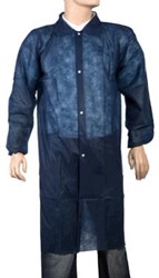 Comfort bezoekersjas PP kraag Mt:XL blauw drukknopen 40gr Doos 50 stuks