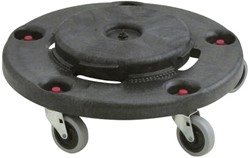 Rubbermaid Brute® Dolly Ø464 x H168mm, zwart Polyethyleen/metaal