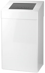 SanTRAL afvalbak gesloten 50L ABU 50 P RVS wit gepoedercoat
