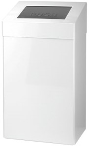 SanTRAL afvalbak gesloten 50L ABU 50 P RVS wit gepoedercoat