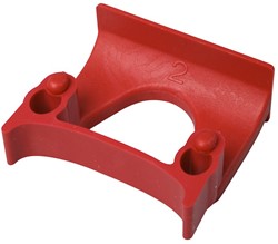 HCS klem voor ophangrail rood Ø28-40mm