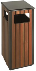 Buitenafvalbak EKO vierkant 36L, zwart/hout look
