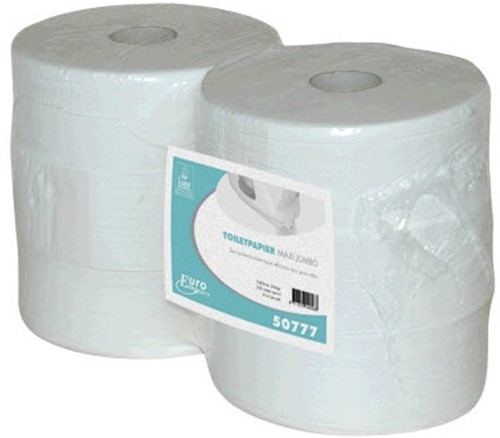Euro toiletpapier maxi jumbo cellulose wit P50777 2 lgs. 300m Pak 6 rol