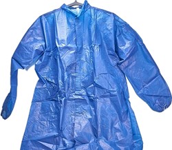 Comfort bezoekersjas PP kraag Mt:XXL blauw klittenband 40gr Doos 50 stuks