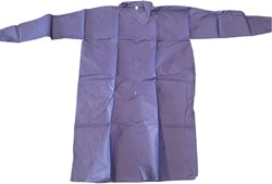 Comfort bezoekersjas PP kraag Mt:XL blauw klittenband 40gr Doos 50 stuks