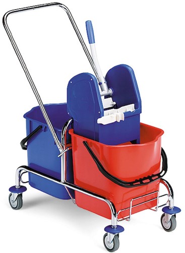 Rolemmer chroom duo 2x25L Incl.duwbeugel/pers blauw