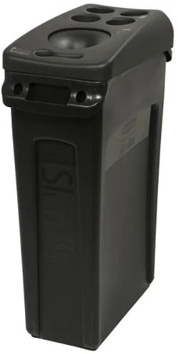 Rubbermaid Slim Jim® container 87L, zwart Met luchtsleuven-2