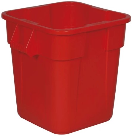 Rubbermaid Brute container vierkant 106L  rood zonder deksel