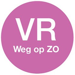 Daymark afwasbare dagstickers ø19mm VR weg op ZO paars voedselveiligheid Rol 500 st