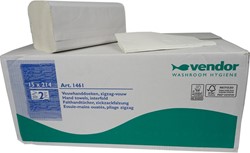 Vendor Z-vouwhanddoeken wit recycled 1461 2lgs. 25x23cm Doos 3200 stuks