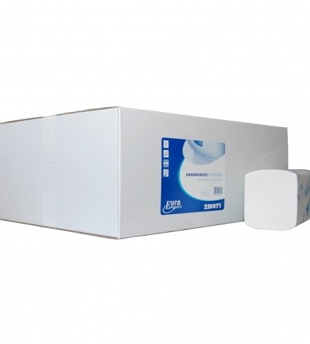Euro handdoek Interfold cellulose wit 220071 2lgs 42x21cm Doos 20x120 stuks