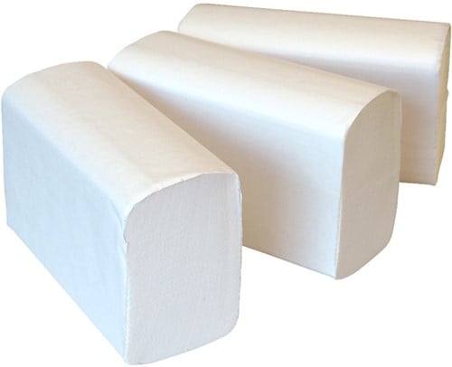 Euro handdoek multifold cellulose wit verlijmd 226034 2lgs. 32x20,6cm Doos 25x120 st-2