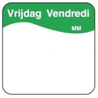 Daymark vierkante dagstickers 25x25mm vrijdag groen voedselveiligheid Rol 1000 st