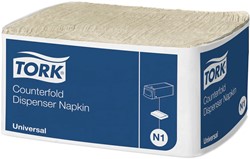 Tork N1 papieren servetten naturel 1-laags 478094