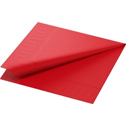 Duni servetten Uni 1/4 vouw rood 2612 3lgs. 33x33cm Doos 8x125 stuks