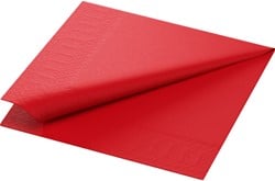 Duni servetten Uni 1/4 vouw rood 2612 3lgs. 33x33cm Doos 8x125 stuks