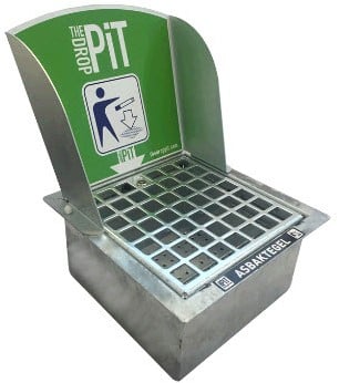 Asbaktegel Droppit - Classic Verzinkt met werpscherm 450x405x425mm